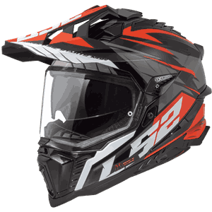 LS2 Adventurehjälm MX701 Spire Svart Titanium/Röd