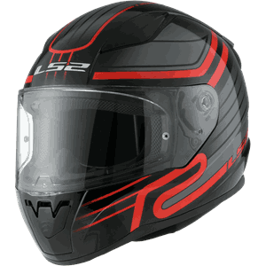LS2 MC-Integralhjälm FF353 Rapid II Circuit Svart/Rød
