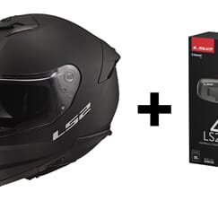 LS2 MC-Integralhjälm FF808 Stream II Matt Svart M/Cardo F4 I