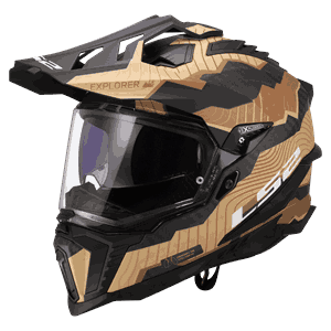 LS2 Adventurehjälm MX701 Explorer Trick Carbon Brun/Sand
