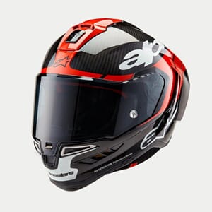 Alpinestars MC-Hjälm Supertech R10 Svart/Carb/Fluo Röd