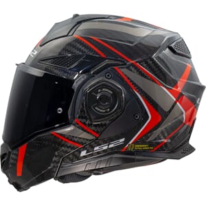 LS2 Öppningsbar Hjälm FF901 Advant X Carbon Future Svart/Röd