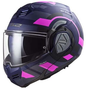 LS2 Öppningsbar Hjälm FF906 Advant Velum Sort Fluo/Rosa
