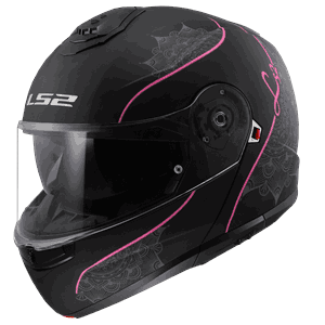 LS2 Öppningsbar Hjälm FF908 Strobe II Lux Svart/Rosa