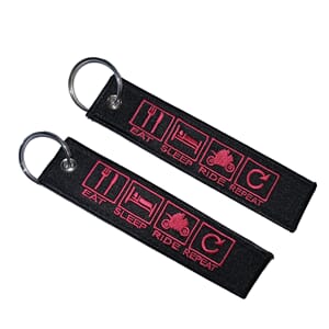 Nyckelring Eat Sleep Ride Repeat Röd